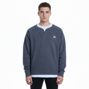 Men’s Thermal Half-V Placket Sweatshirt