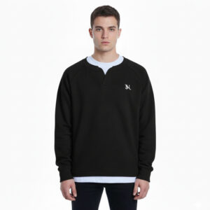 Men’s Thermal Half-V Placket Sweatshirt